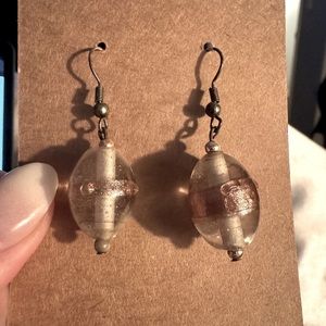 Blown glass and gold earrings